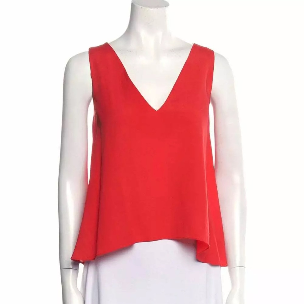Alexis Red V-Neck Flowy Tank Top